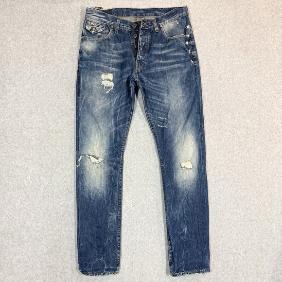G-Star Other - G-Star Raw 3301 Morris Tapered Mens Jeans 32x32 Distressed Thrash Aged Italy